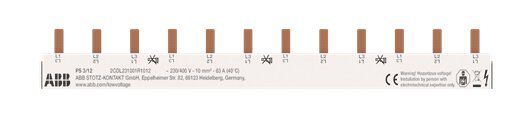 ABB Stotz PS 3/12 fix Sammelschiene nicht ablängbar, 3 Phasen, 12 Module