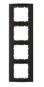 Berker 10143005 Rahmen 4-fach, B.3, Alu schwarz/anthrazit