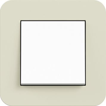 Gira 0211417 Abdeckrahmen 1-fach, Gira E3, Sand Soft-Touch mit Trägerrahmen reinweiß glänzend