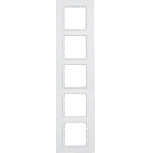 Berker 10156919 Rahmen 5-fach, B.7, polarweiß matt