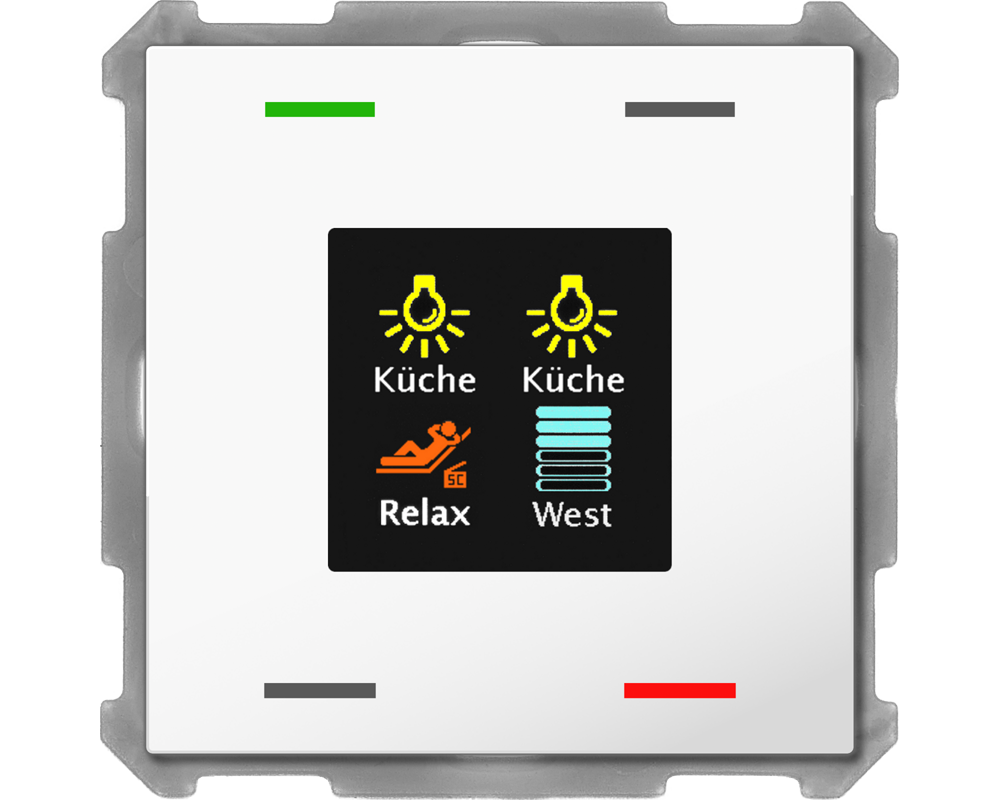 MDT BE-TAS6304.01 KNX Taster Smart 63 4-fach mit Farbdisplay, Studioweiß glänzend
