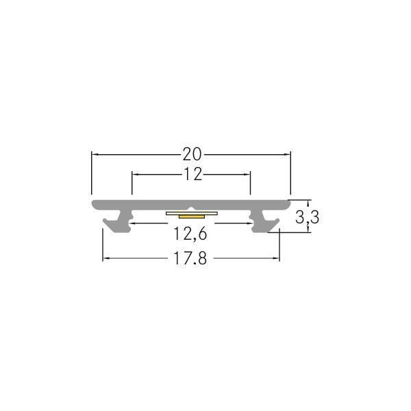 Brumberg 53753260 Flexibles LED-Profil, 2000 x 20 x 3,3 mm, aluminum