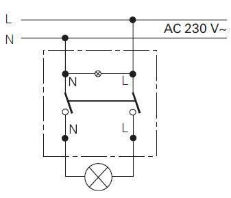 Jung 502U Wippschalter (Einsatz) 10 AX 250 V~, Aus 2-polig