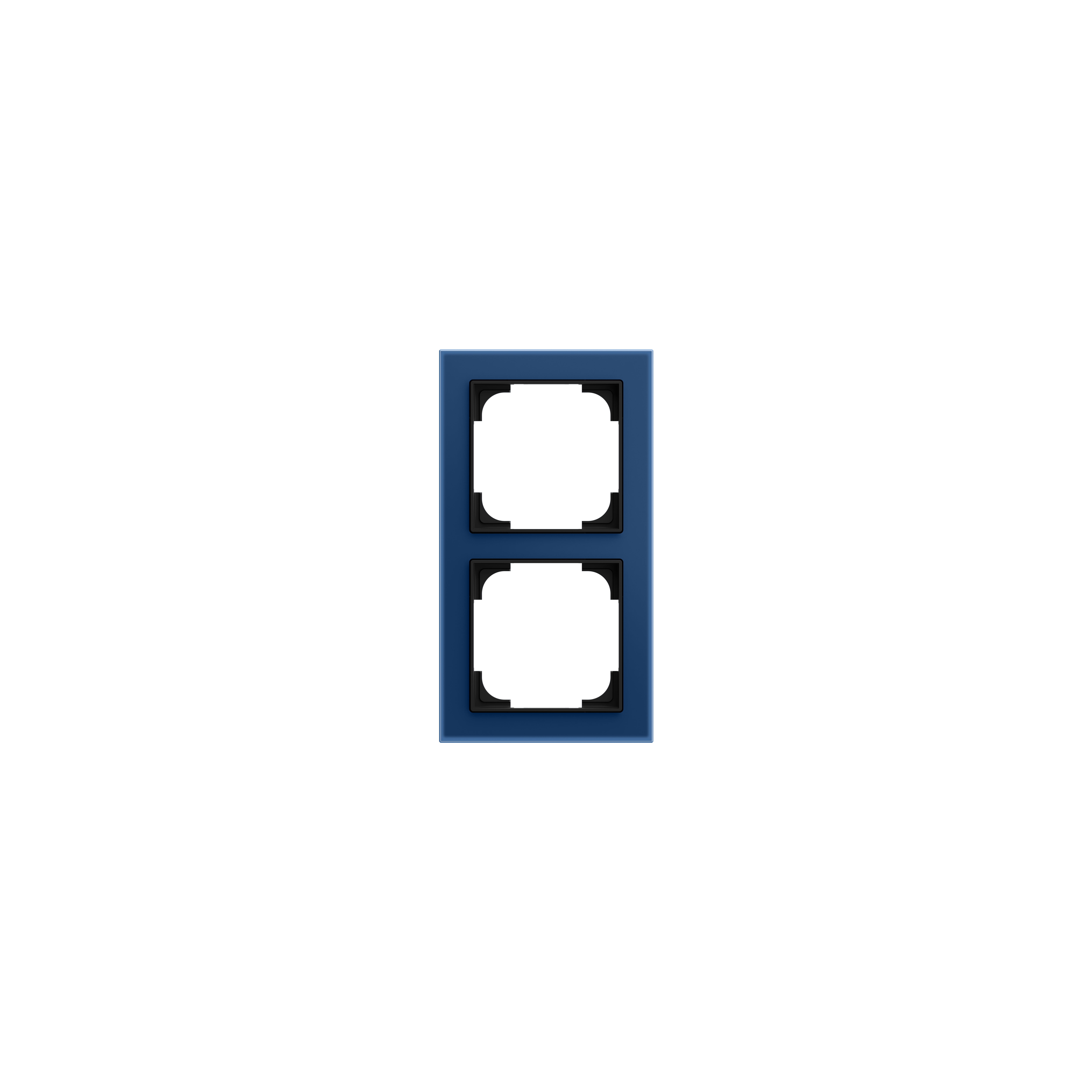 Busch-Jaeger 1722-4028 Abdeckrahmen 2-fach, Busch-art linear, glas blau matt