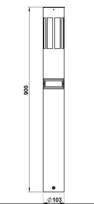 Albert 692011 Edelstahl-Pollerleuchte mit Bewegungsmelder, Höhe 0,9m, E27