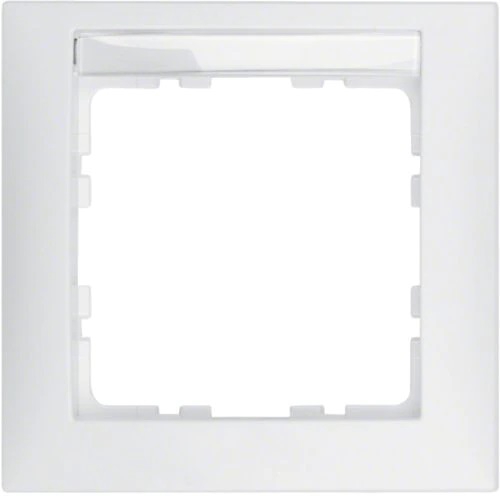 Berker 10119919 Rahmen mit Beschriftungsfeld 1-fach, S.1, polarweiß matt