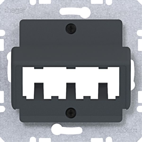 Hager WAF2162AT Zentralplatte für 3 MINI-COM Module, A.x/C.x, anthrazit matt
