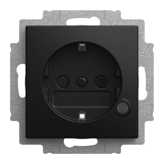Busch-Jaeger 20 EUCBL-915 Schutzkontaktsteckdose Safety+, mit LED Kontrolllicht , Busch-balance SI, schwarz matt