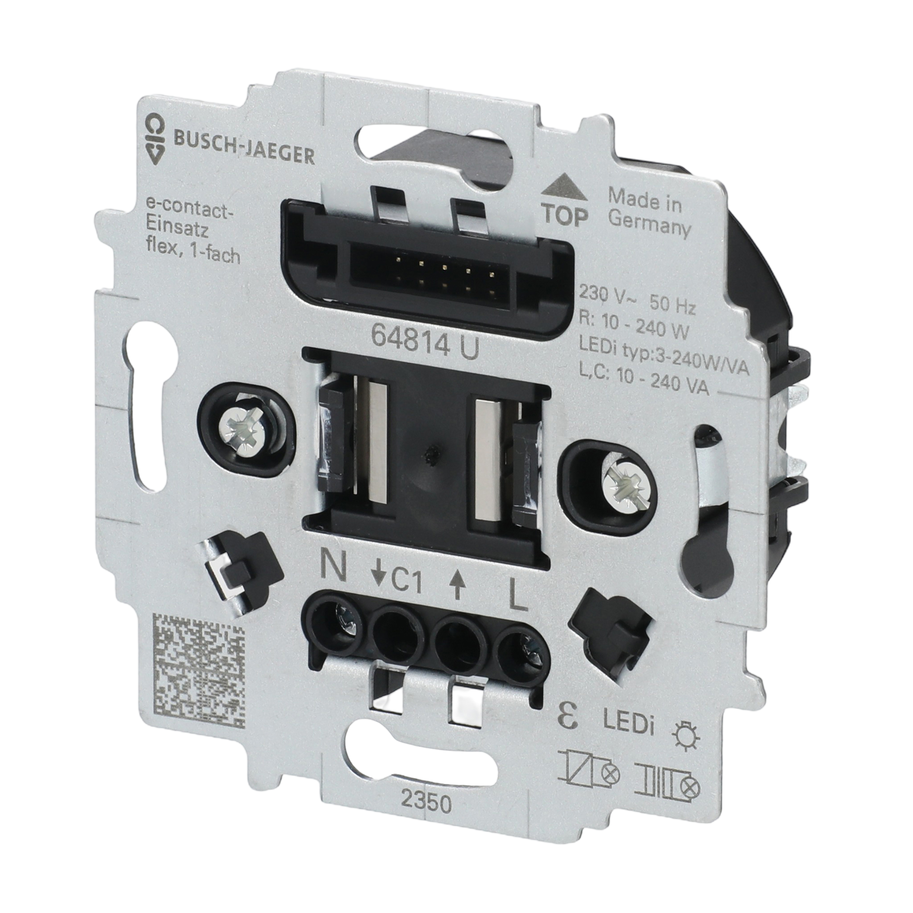 Busch-Jaeger 64814 U e-contact-Einsatz flex, 1-fach, 230 V