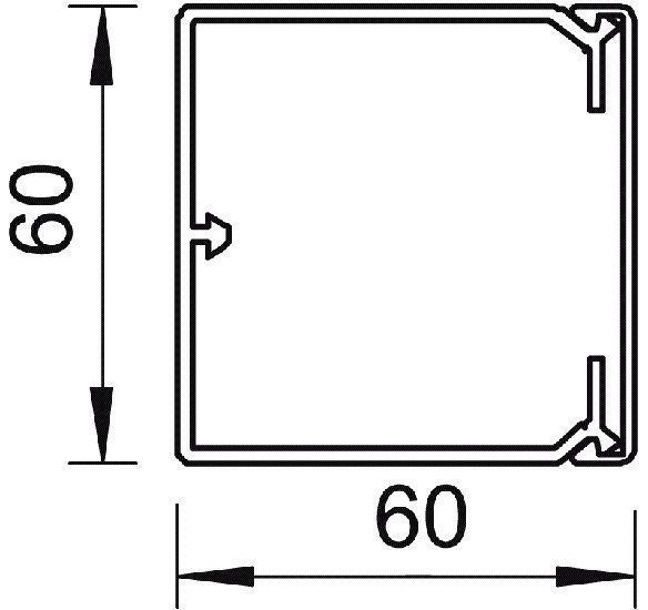 OBO Bettermann WDK-60060 STGR LF-Kanal 60 x 60 mm, steingrau