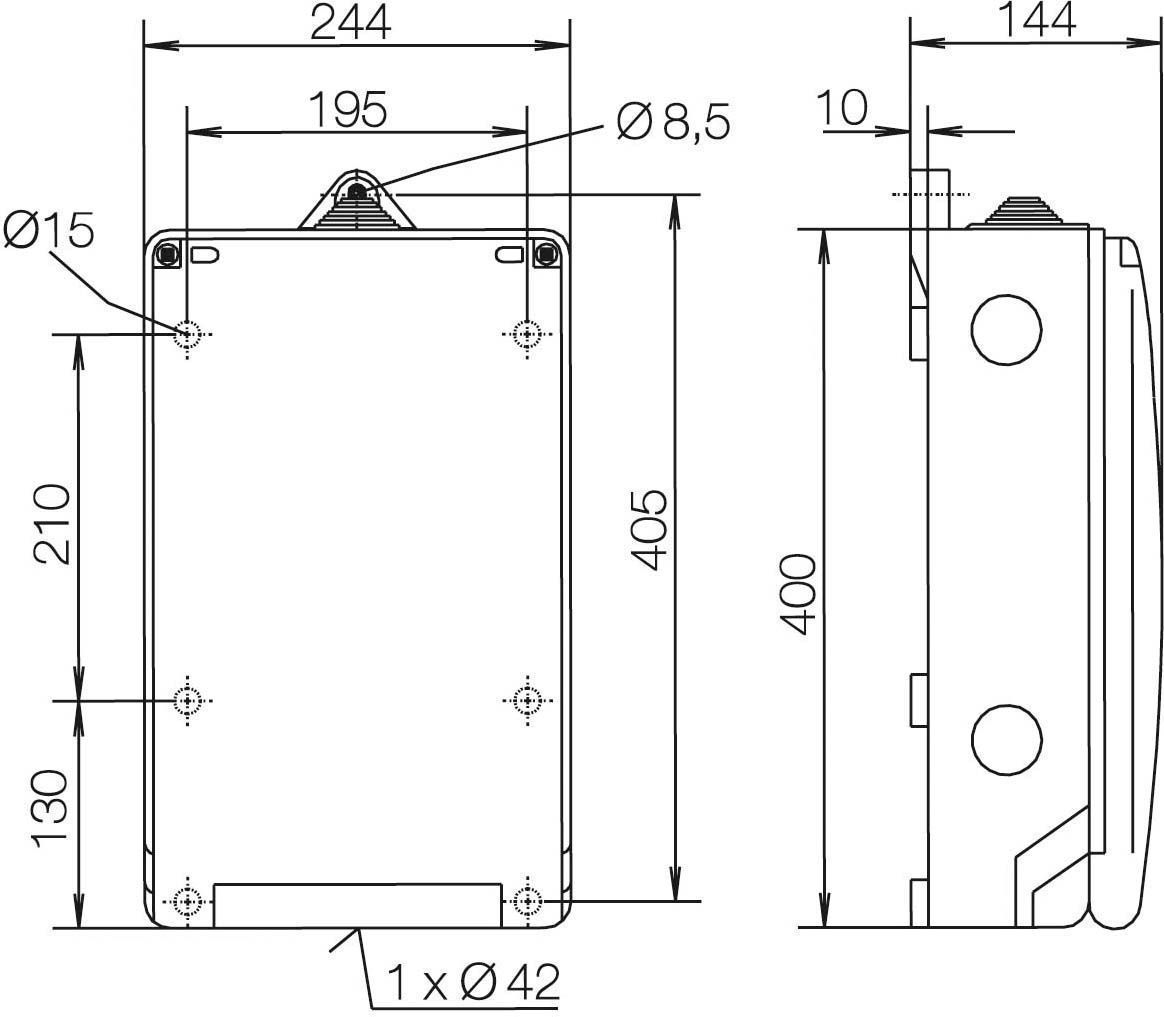 ABN HS434C Hausanschlusskasten KH00 2x10-50mm²