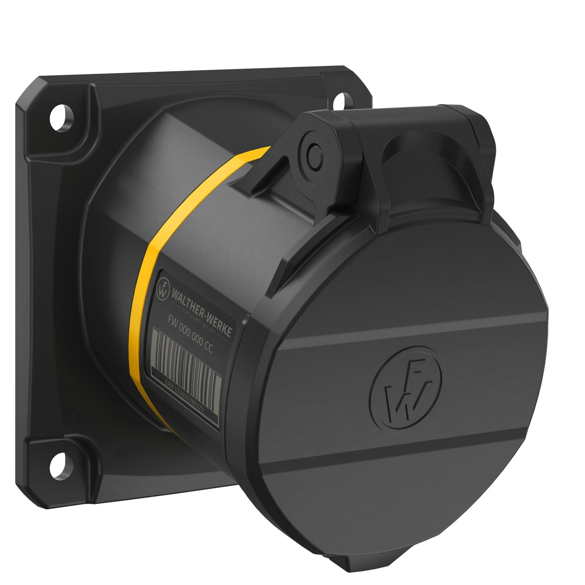 Walther Werke FW510504SK CEE NEO Anbaudose schräg 16A 5P 4h IP54 mit Schraubtechnik und 75x75mm Flansch