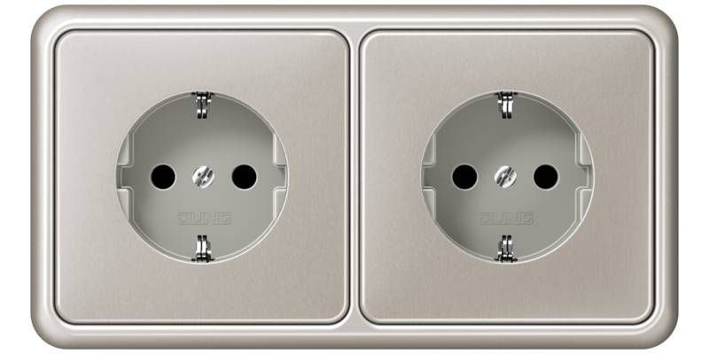 Jung CD582PT Rahmen 2-fach, senkrechte und waagerechte Montage, Aluminium eloxiert, CD 500, platin