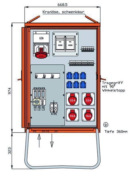Walther Electric WV0436R1 Verteilerschrank 69kVA, reinweiß