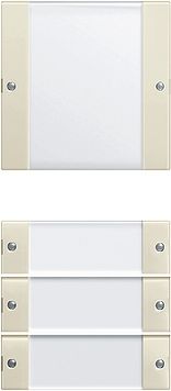Gira 213401 Wippenset 4-fach (1+3) mit Beschriftungsfeld, System 55, Klar/cremeweiß glänzend