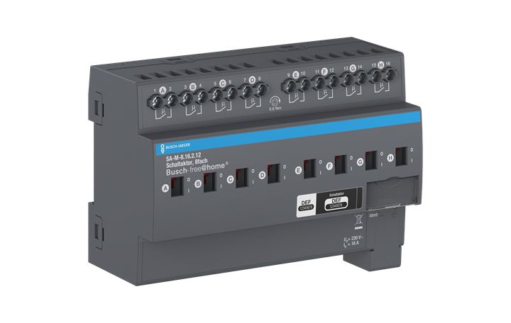 Busch-Jaeger SA-M-8.16.2.12 Schaltaktor, 8-fach, 16 A, REG, grau, Busch-free@home®