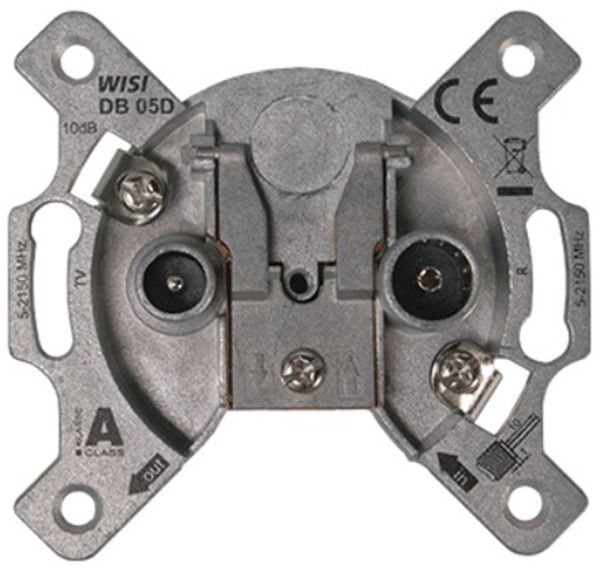 WISI DB 05 D Universal Antennendose, 2-Loch Durchgangsdose 10 dB