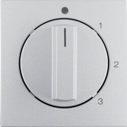 Berker 1096140400 Zentralstück mit Drehknopf für 3-Stufenschalter, S.1/B.3/B.7, alu matt