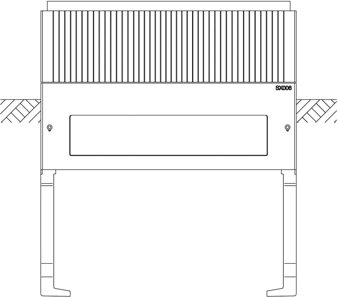 ABN SX006 Sockel Gr. 1 für Freiluftschrank 3-feldrig breit, Höhe 900 mm, reinweiß