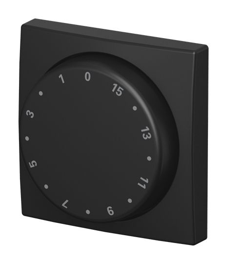 Busch-Jaeger 1770-915-102 Zentralscheibe mit Drehknopf, mit Aufdruck "15 Min.", Busch-balance SI, schwarz matt
