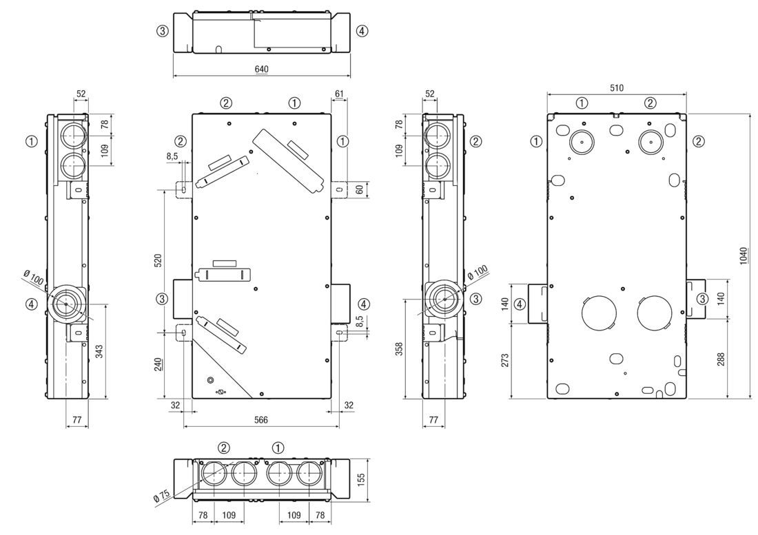 Maico 0095.0645 Lüftungsgerät WS 75 Powerbox S mit Wärmerückgewinnung