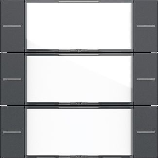 Gira 577328 Wippenset 3-fach Beschriftungsfeld Tastsensor 4.55, Klar/Anthrazit