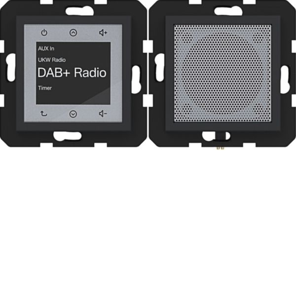Hager WAN6010BM Radio Touch Unterputz DAB+ mit Lautsprecher, A.x/C.x, nachtschwarz matt