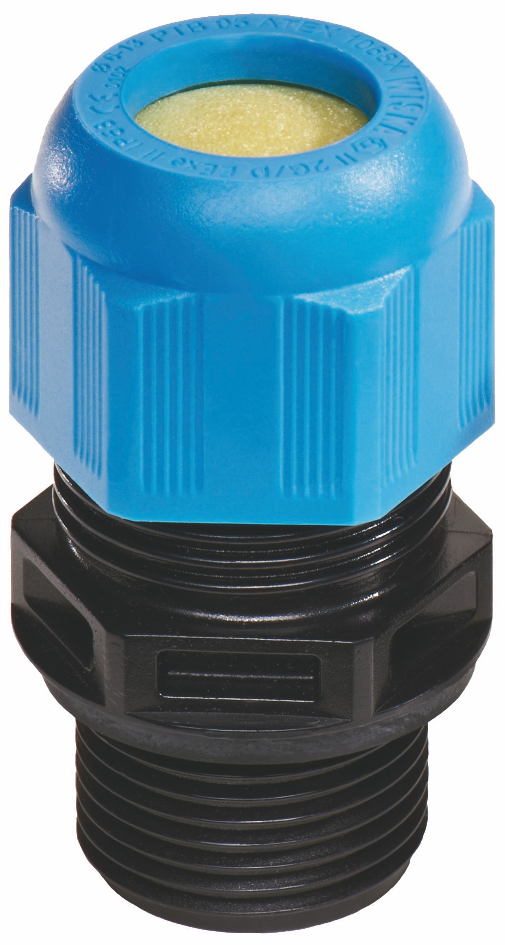 WISKA 10103387 EX Kunststoffkabelverschraubung M12, lang, Eigensicherheit, IP68, 3 bis 6 mm, schwarz