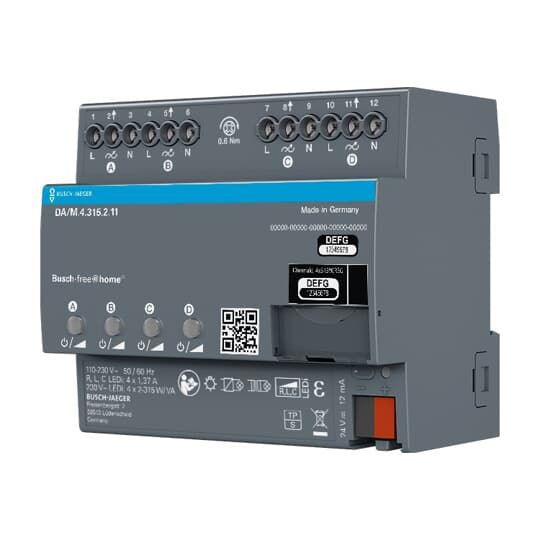 Busch-Jaeger DA/M.4.315.2.11 Dimmaktor, 4-fach, grau, Busch-free@home