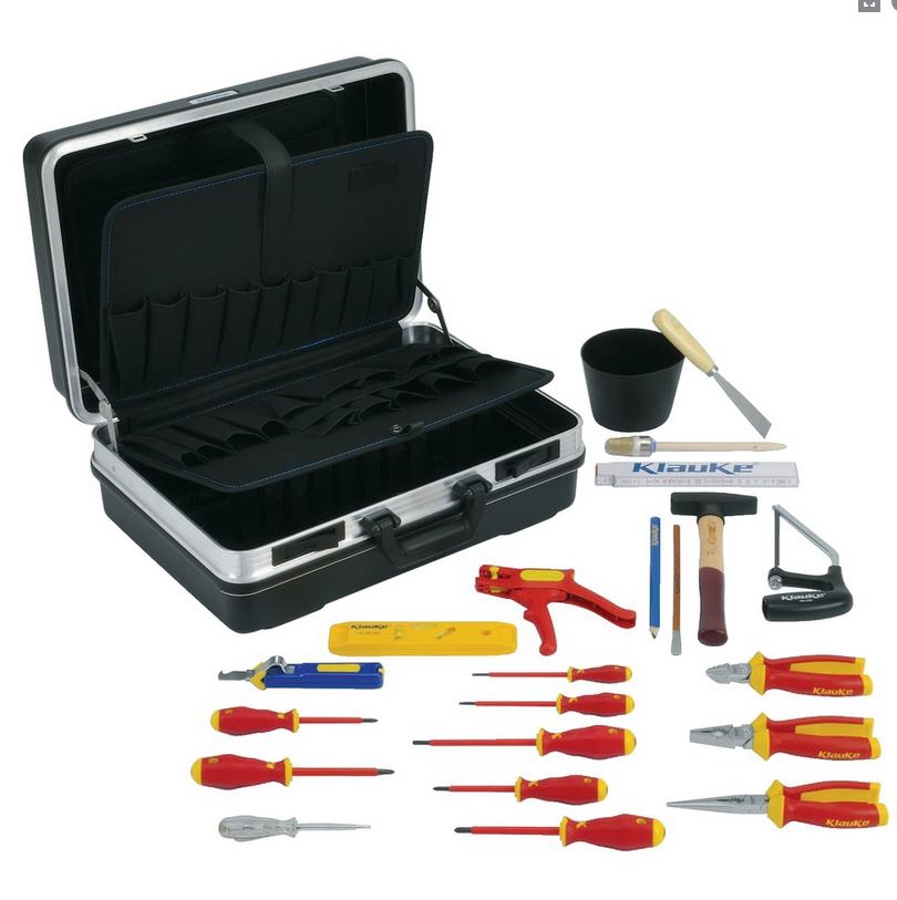 Klauke KL855B22 Hartschalenkoffer,schwarz, bestückt, Lehrlingskoffer
