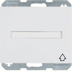 Berker 47527109 Schutzkontakt-Steckdose mit Klappdeckel, Beschriftungsfeld und erhöhtem Berührungsschutz, K.1, polarweiß glänzend