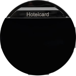 Berker 16402035 Relais-Schalter elektronisch mit Zentralstück für Hotelcard Serie 1930/Serie Glas/R.classic schwarz glänzend