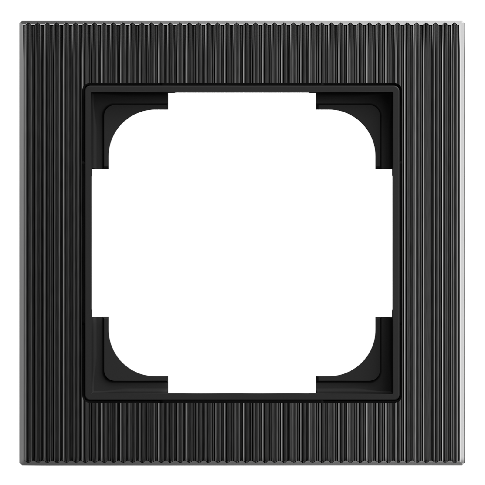 Busch-Jaeger 1721-4025 Abdeckrahmen 1-fach, Busch-art linear, glas schwarz glänzend