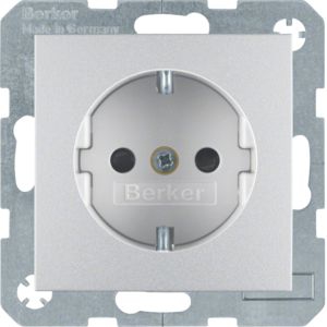Berker 41231404 Schutzkontakt-Steckdose mit erhöhtem Berührungsschutz und Schraubliftklemmen, S.1/B.3/B.7, alu matt