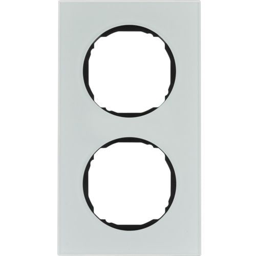 Berker 10122609 Rahmen 2-fach, flach, R.8, Glas polarweiß