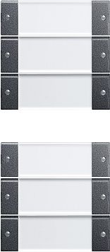 Gira 213628 Wippenset 6-fach (3+3) mit Beschriftungsfeld, System 55, Klar/anthrazit