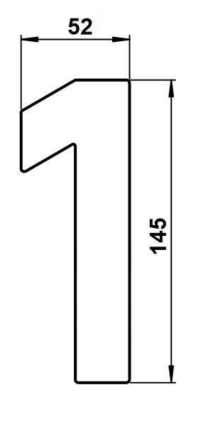 Albert 690921 Edelstahl-Hausnummer "1"