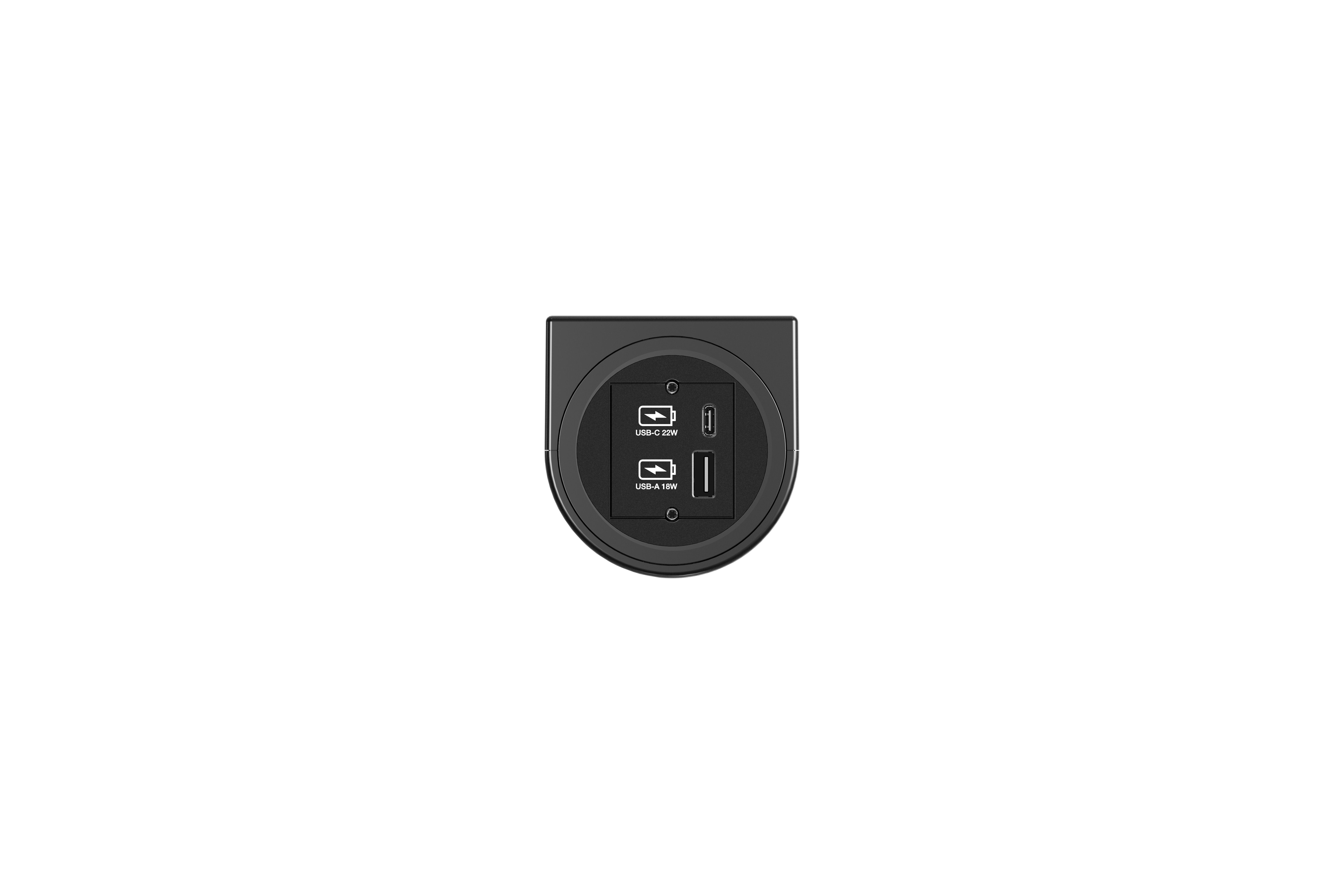 Bachmann BM0020085 Steckdoseneinheit PIX HOLDER 1-fach, 1x Сustom Module USB А/С 22 W, 0,2 m GST18, schwarz