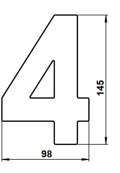Albert 690924 Edelstahl-Hausnummer "4"