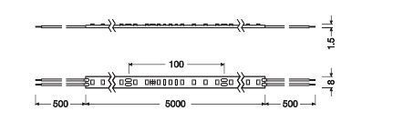 Ledvance 4058075707795 LED Strip Value class 500 , 24W, 827, 5m/Rolle, dimmbar