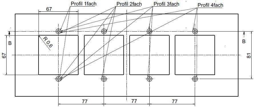 Gira 127700 Installationsprofil 4fach Türkommunikation
