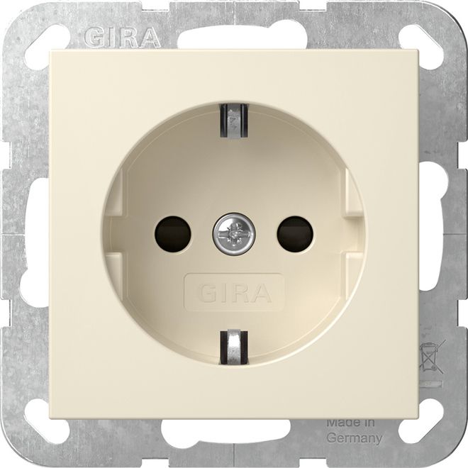 Gira 445301 Schutzkontakt-Steckdose Shutter System 55 Cremeweiß