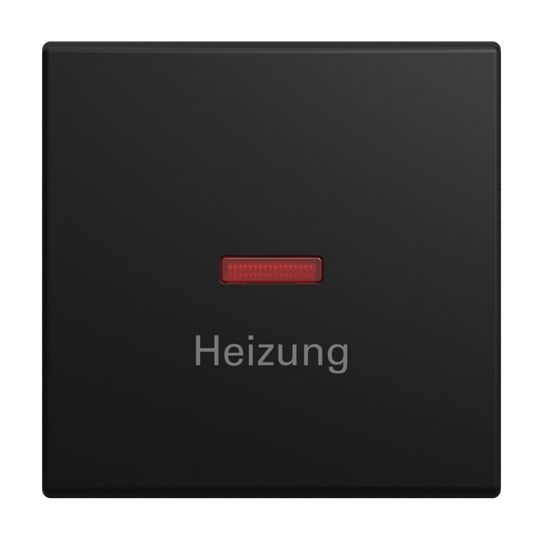 Busch-Jaeger 1789 H-915 Wippe 1-fach mit Aufdruck Heizung mit kleiner roter Kalotte, Busch-balance SI, schwarz matt