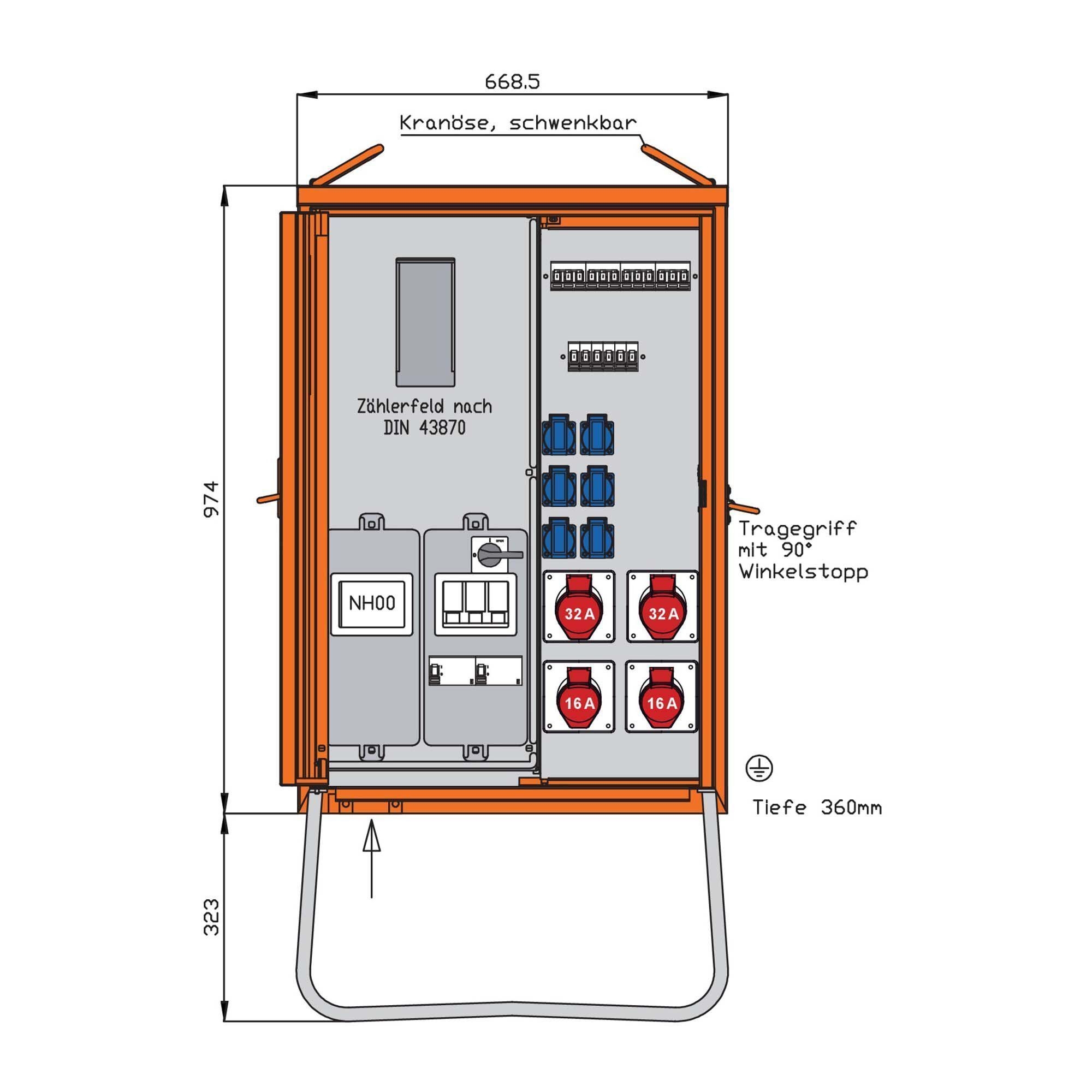 Walther WAV0135R1 Anschlussverteiler 44kVA