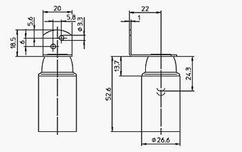 Houben 102211 E14-Fassung mit Außenwinkel