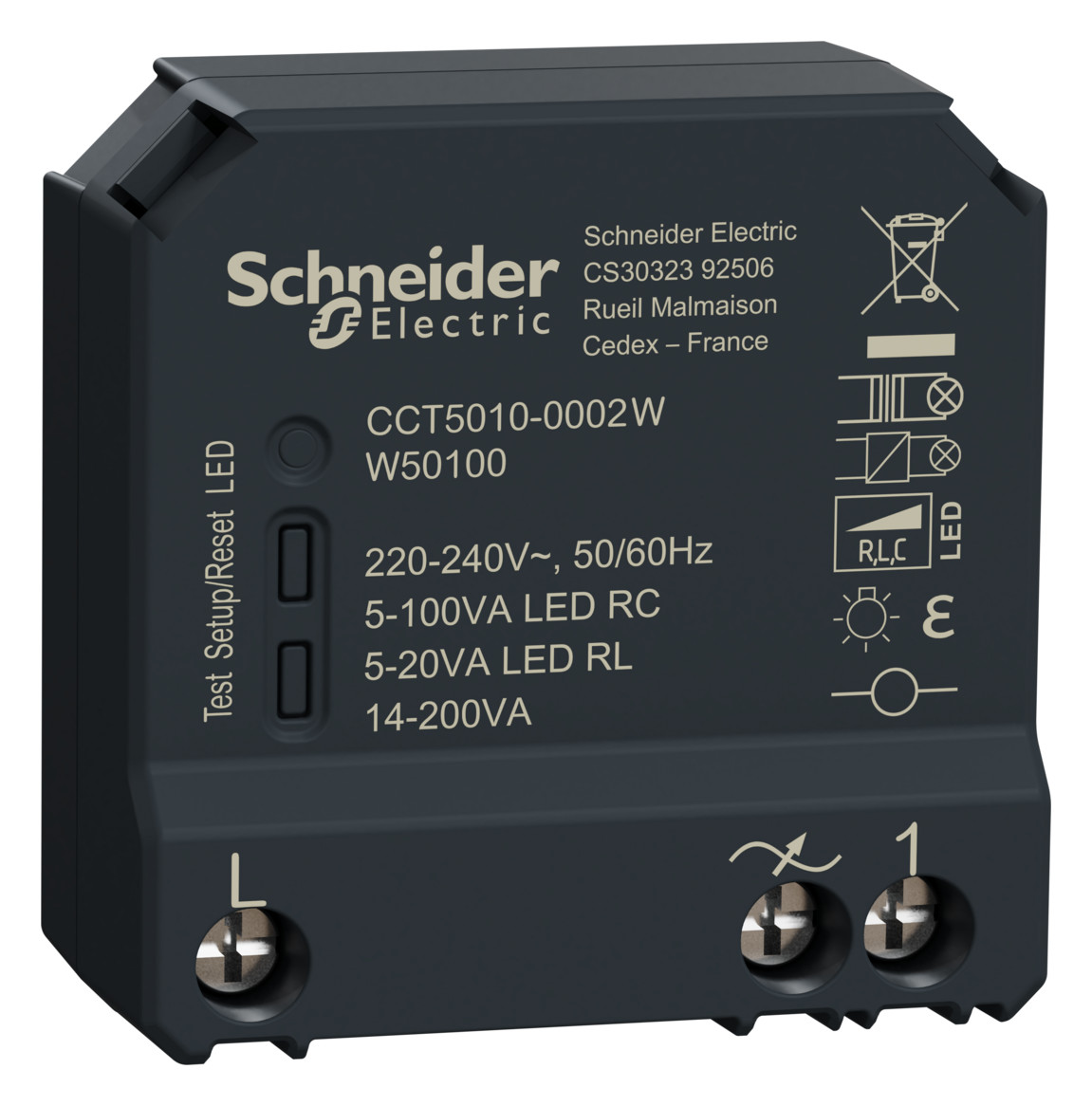 Schneider CCT5010-0002W Wiser Dimmaktor, 1-fach, UP