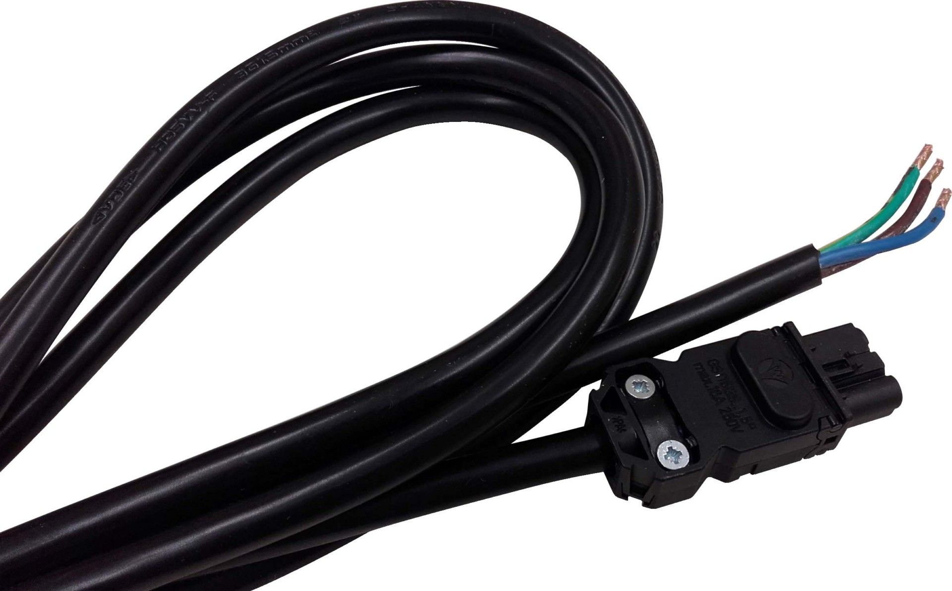 Schneider NSYLAM3M Netzkabel für IEC-Multifixierungs LED-Lampen, 3 m, schwarz