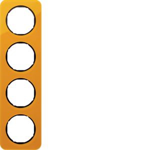 Berker 10142334 Rahmen 4-fach, R.1, Acryl orange transparent/schwarz glänzend