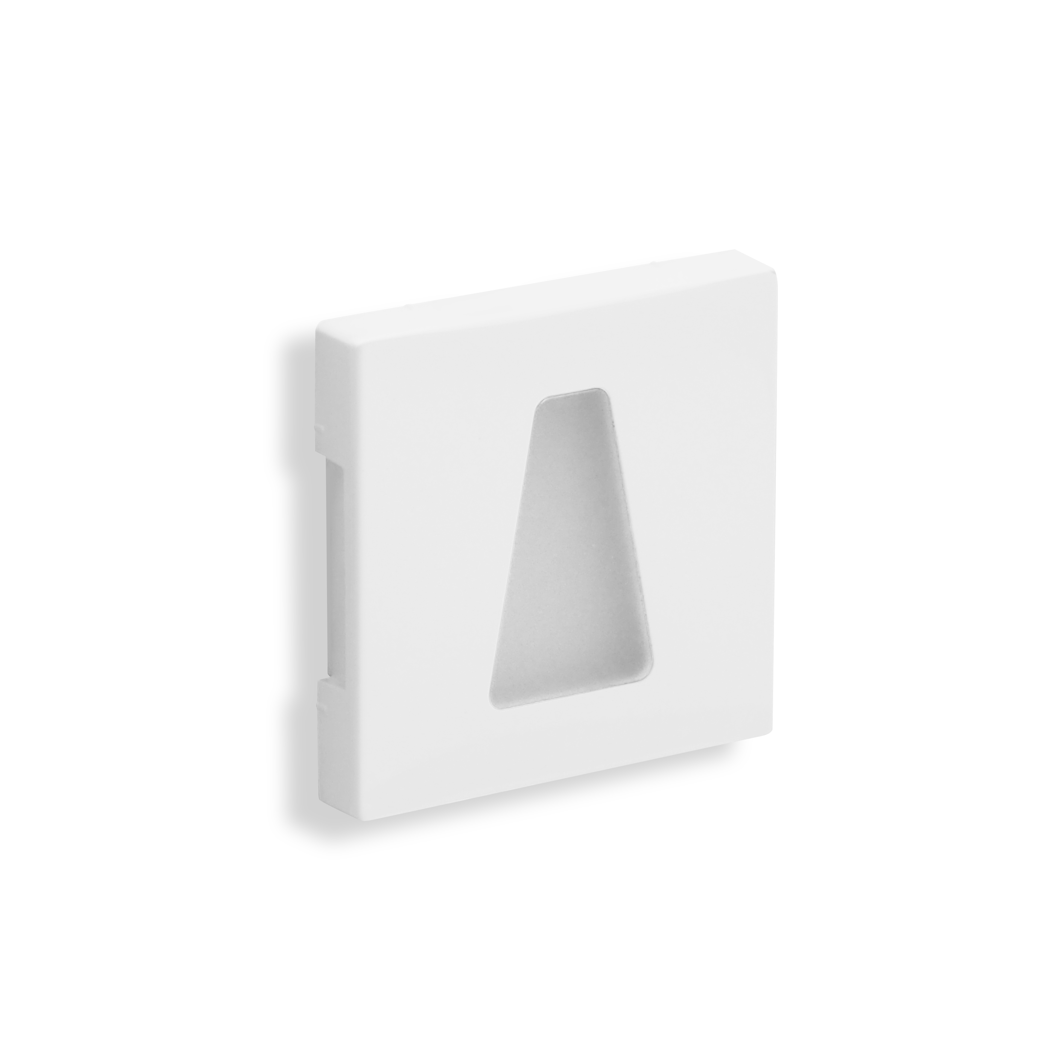 qles WET0625 Wandeinbauleuchte Trapez, für Merten System-M, beleuchtet/LED/warmweiß (3000k), Aktivweiß glänzend, brillant, IP44