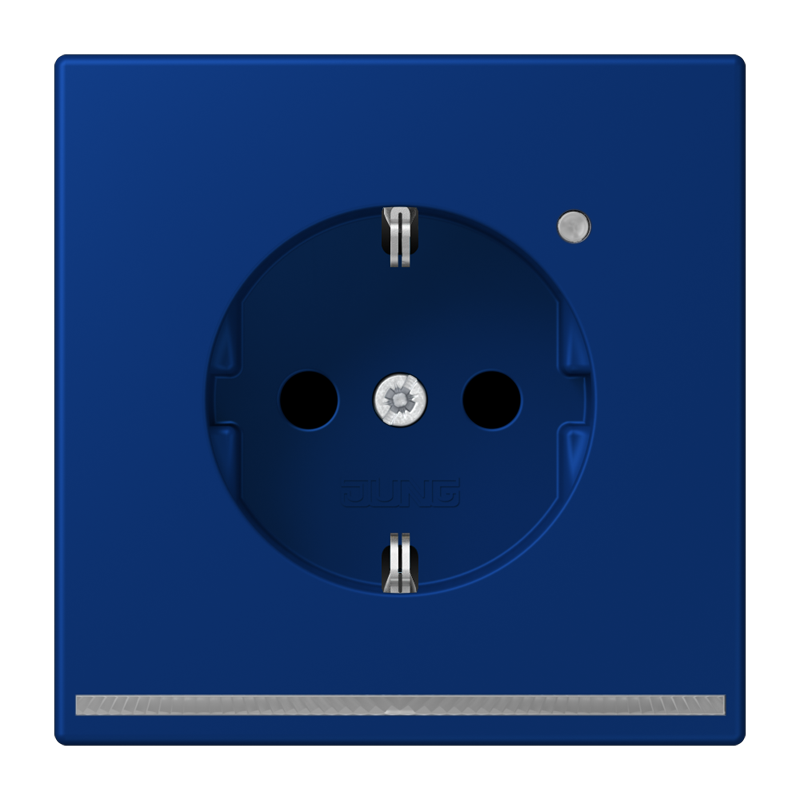 Jung LC1520OLNW261 Schutzkontakt-Steckdose mit LED-Orientierungslicht, Safety+, Les Couleurs® 4320T, bleu outremer foncé